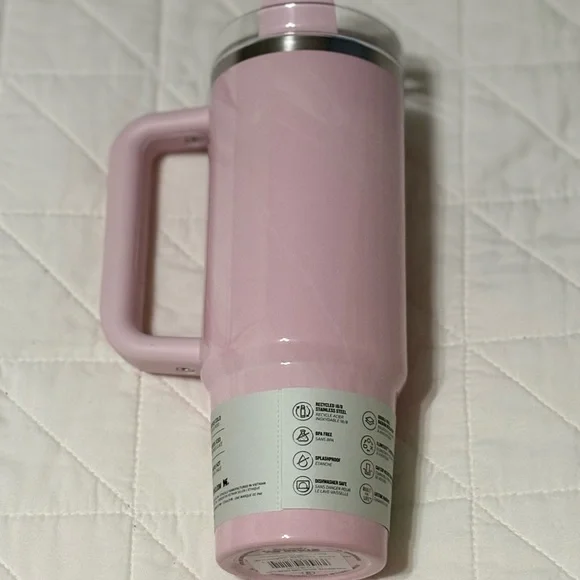 Stanley Quencher H2.0 30oz Tumbler - Pink Parade Limited Edition Silver Accent - Picture 5 of 7